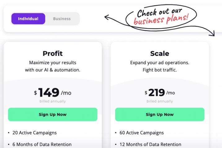 Voluum Individual Pricing 2
