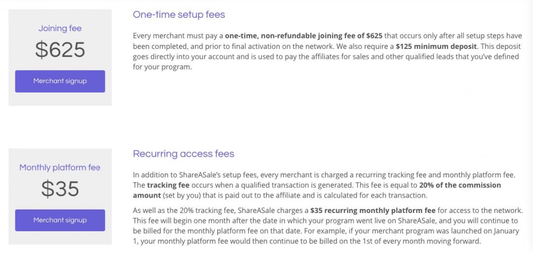 shareASale pricing