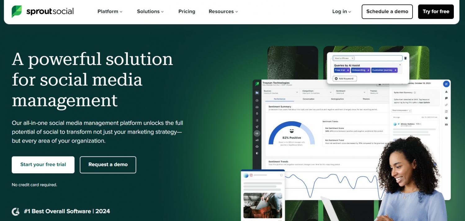 sproutsocial homepage- instagram analytics tool