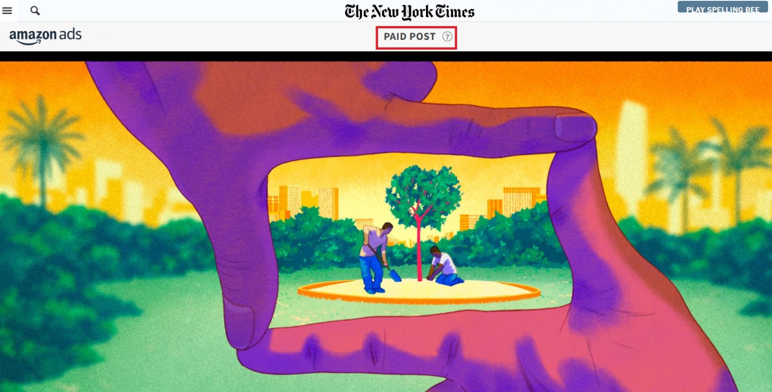 NY Times paid post example