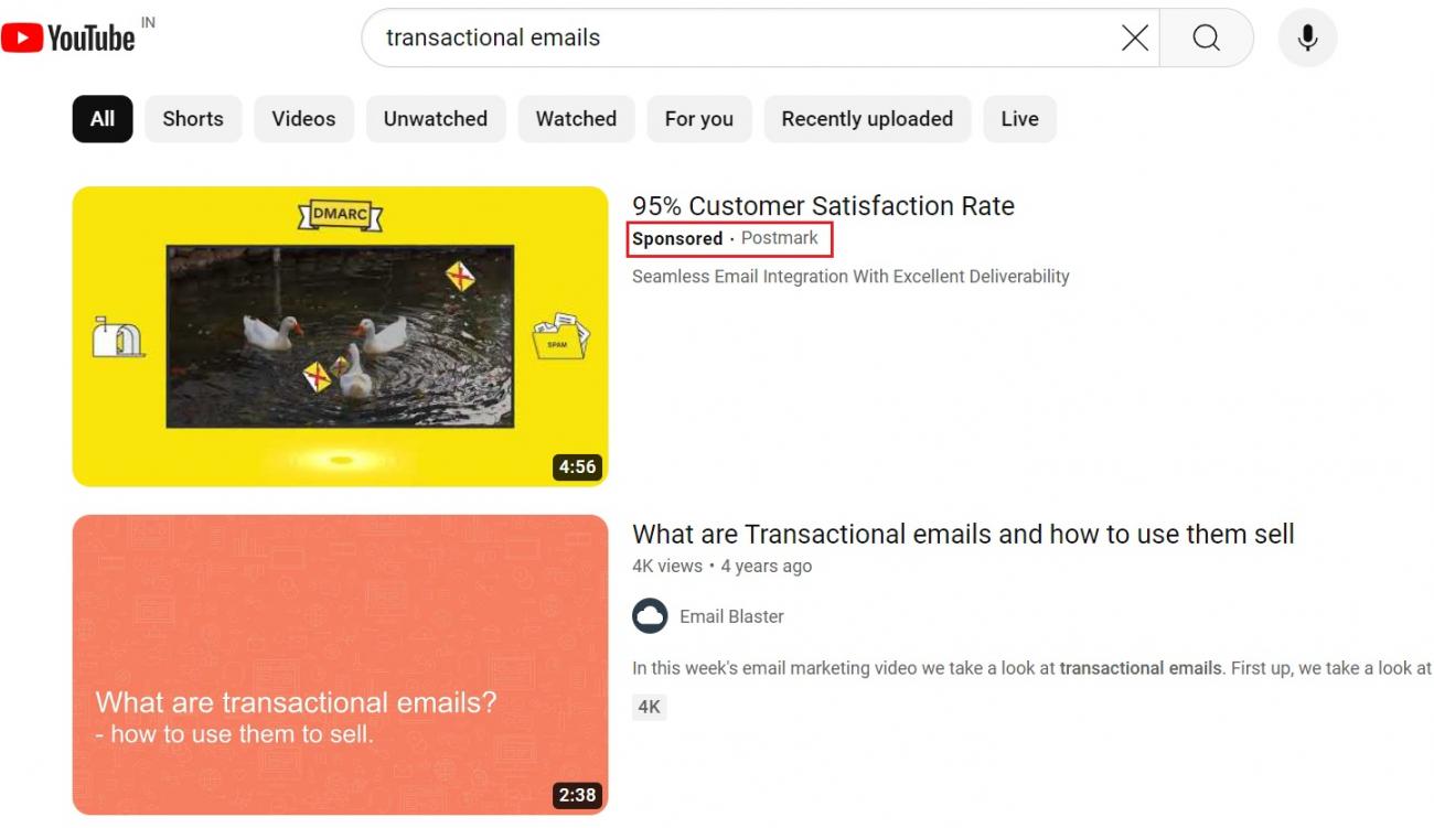 Native video ad example