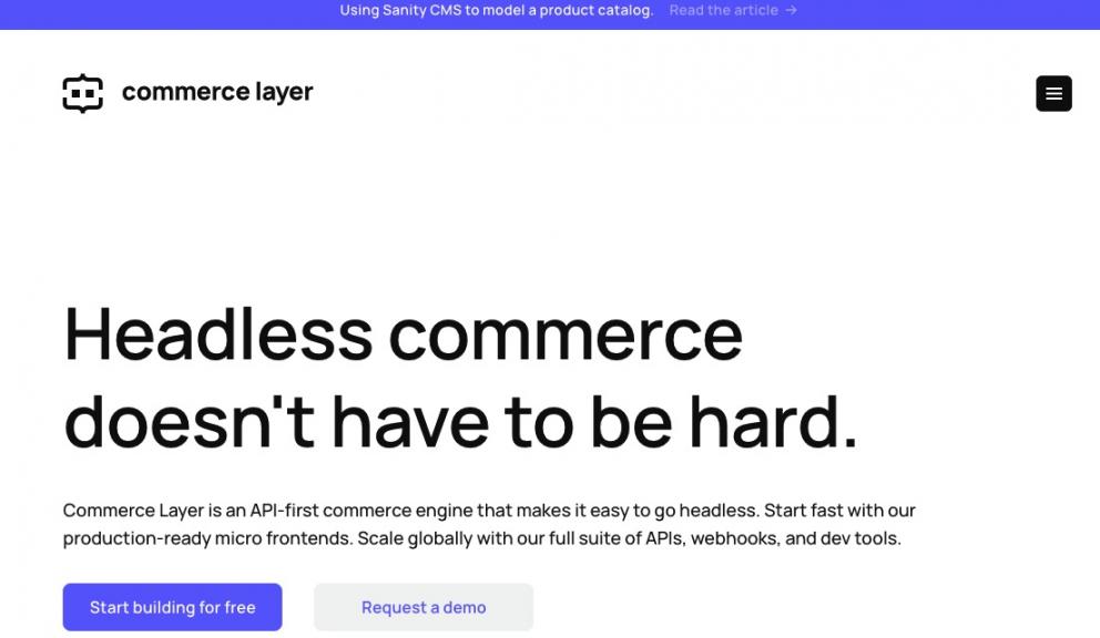 Commerce Layer home page