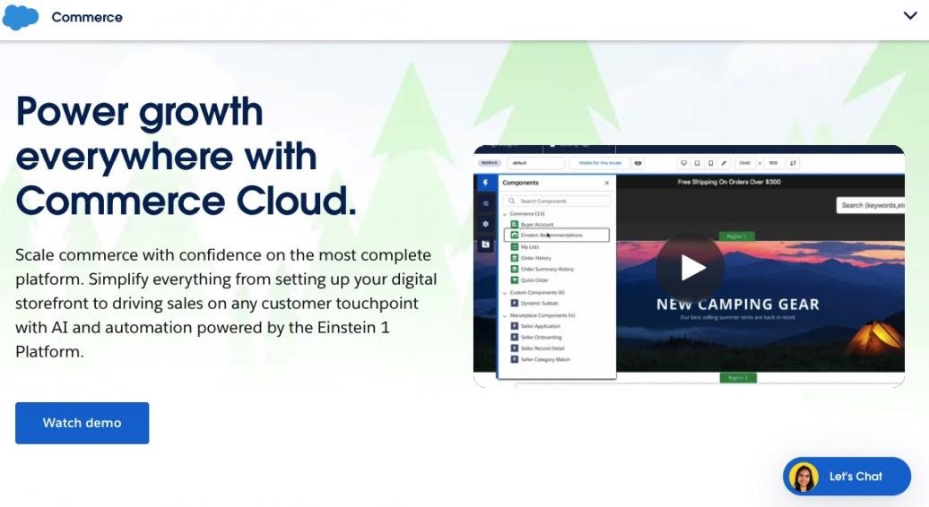 Salesforce Commerce Cloud home page
