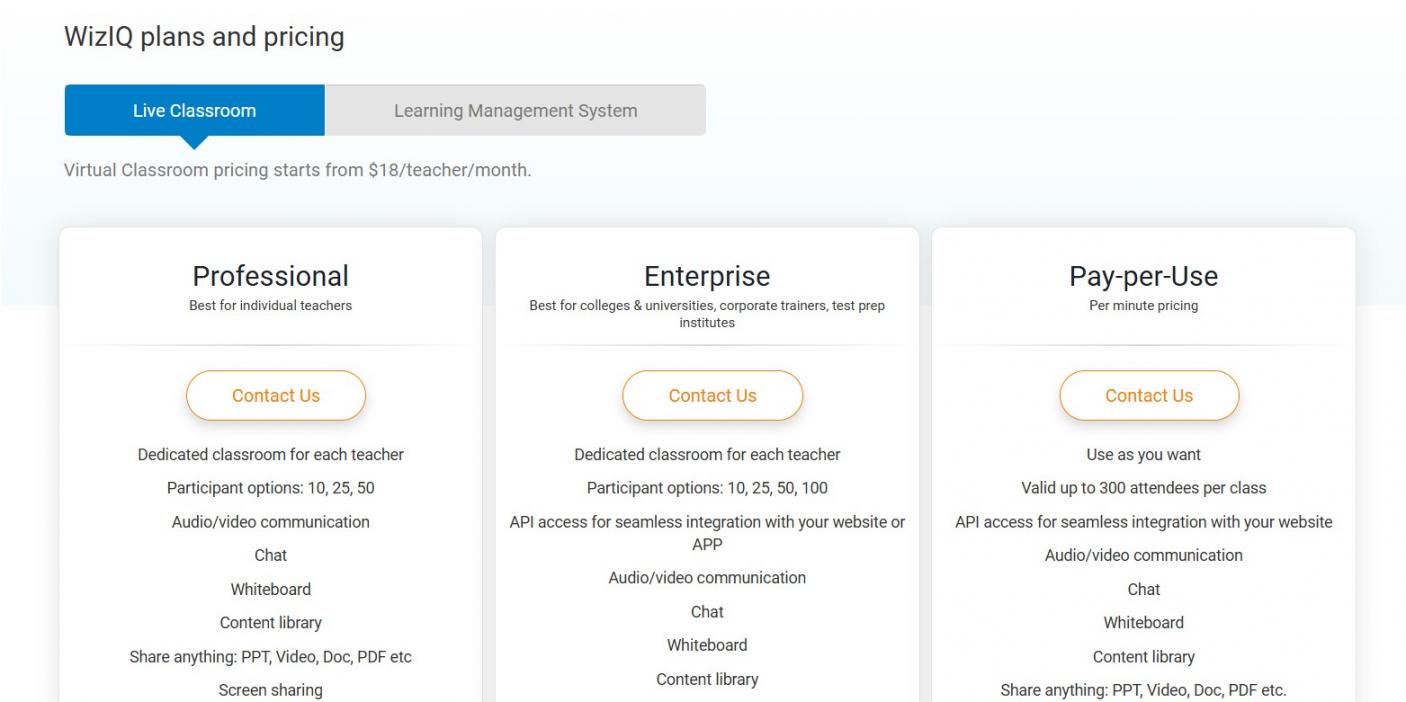 11 - WizIQ Pricing