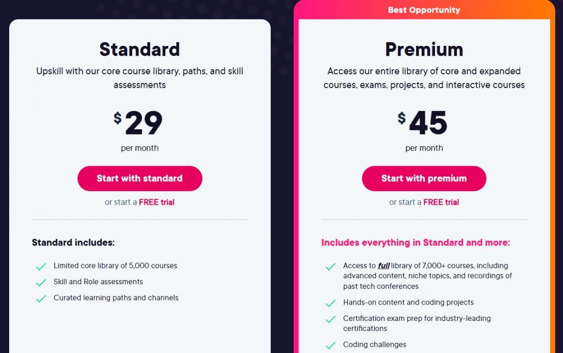 30 - Pluralsight Pricing - individual