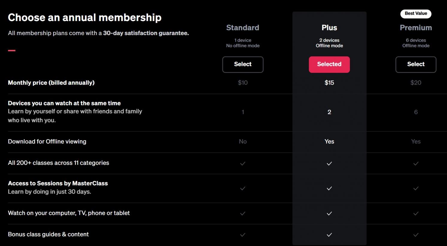 32 - MasterClass Pricing