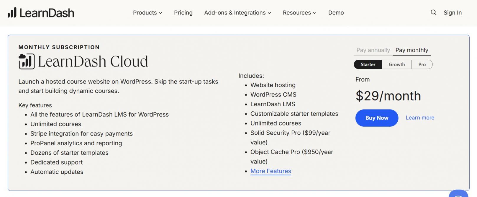 6 - LearnDash Pricing - cloud