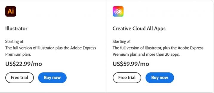 Adobe-Illustrator pricing