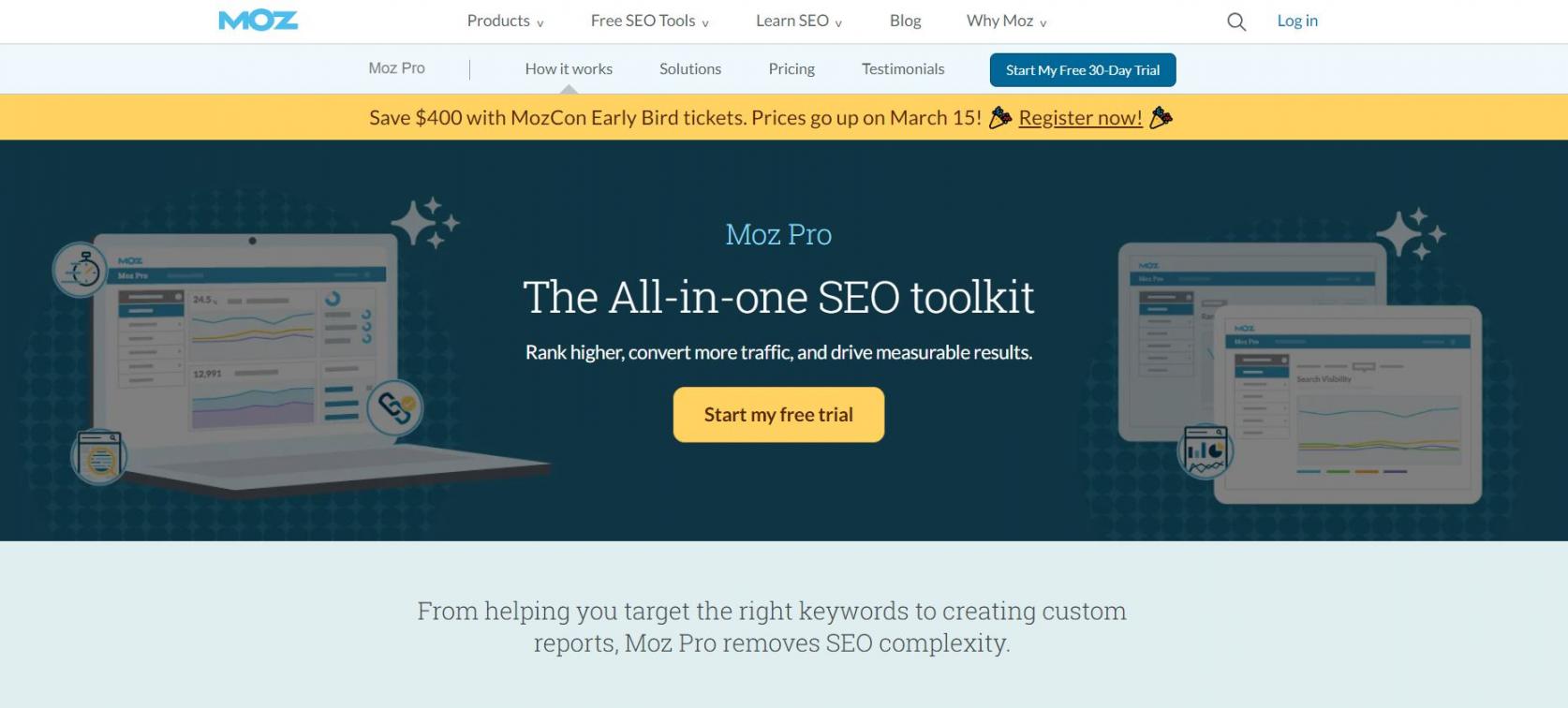 Moz Pro home page