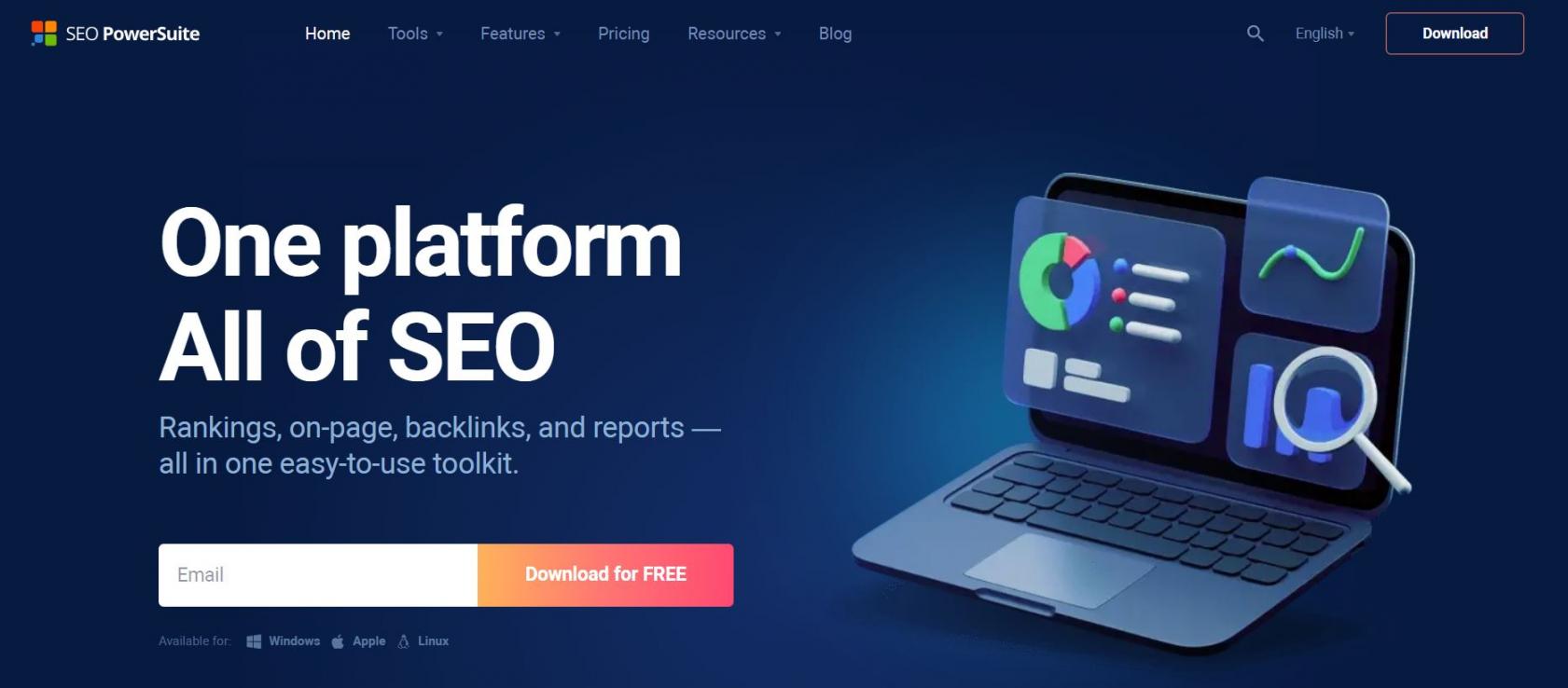 SEO PowerSuite home page