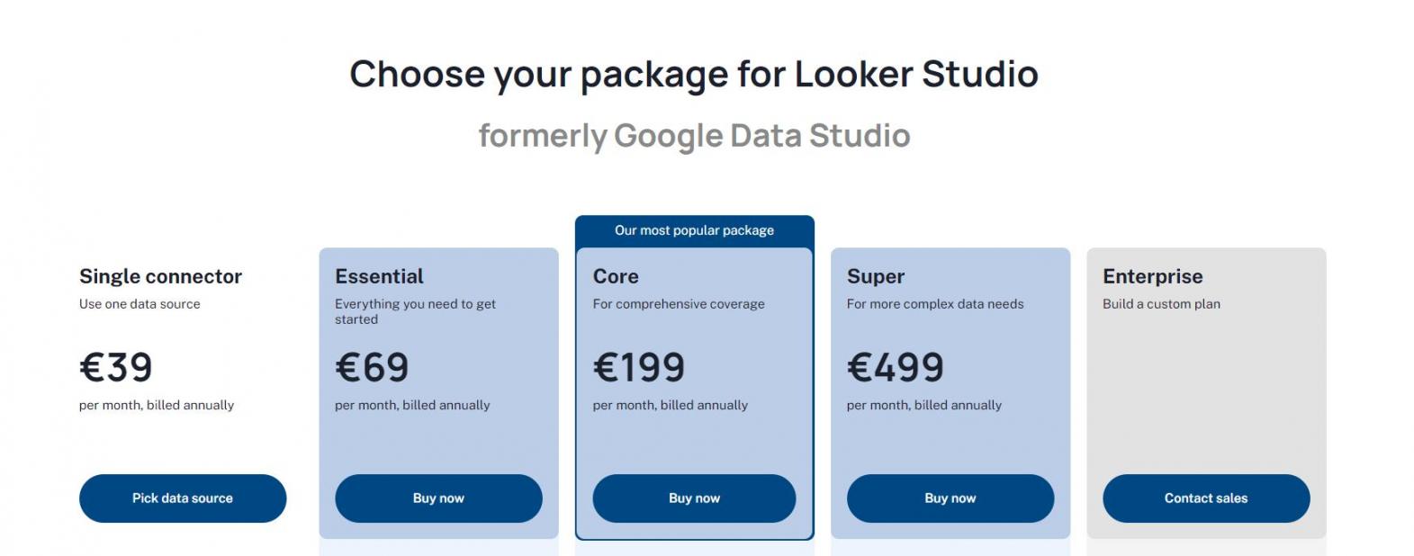 Supermetrics Looker Studio Pricing