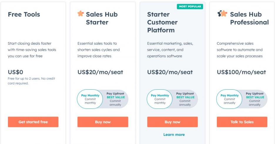 Hubspot scheduler pricing 1
