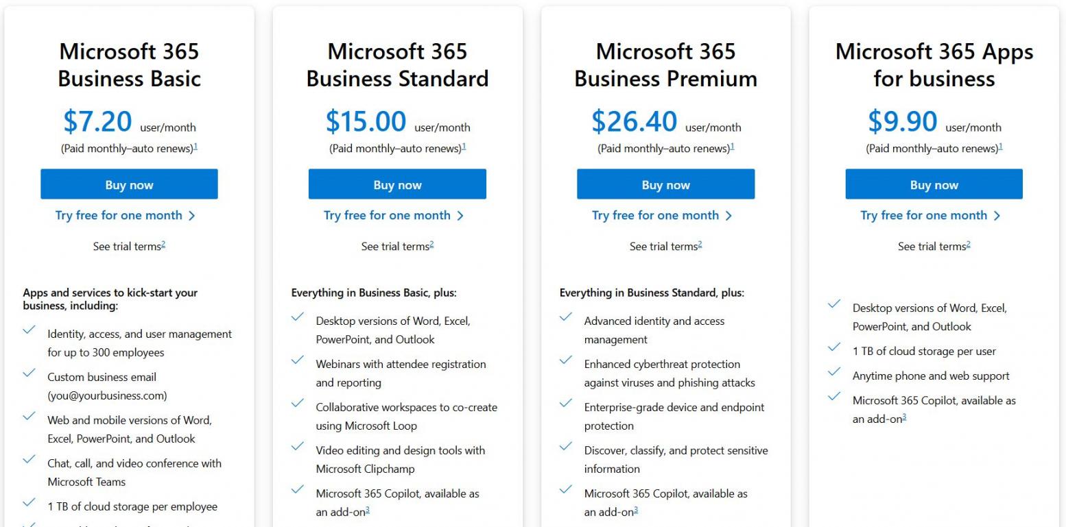 Microsoft 365 pricing