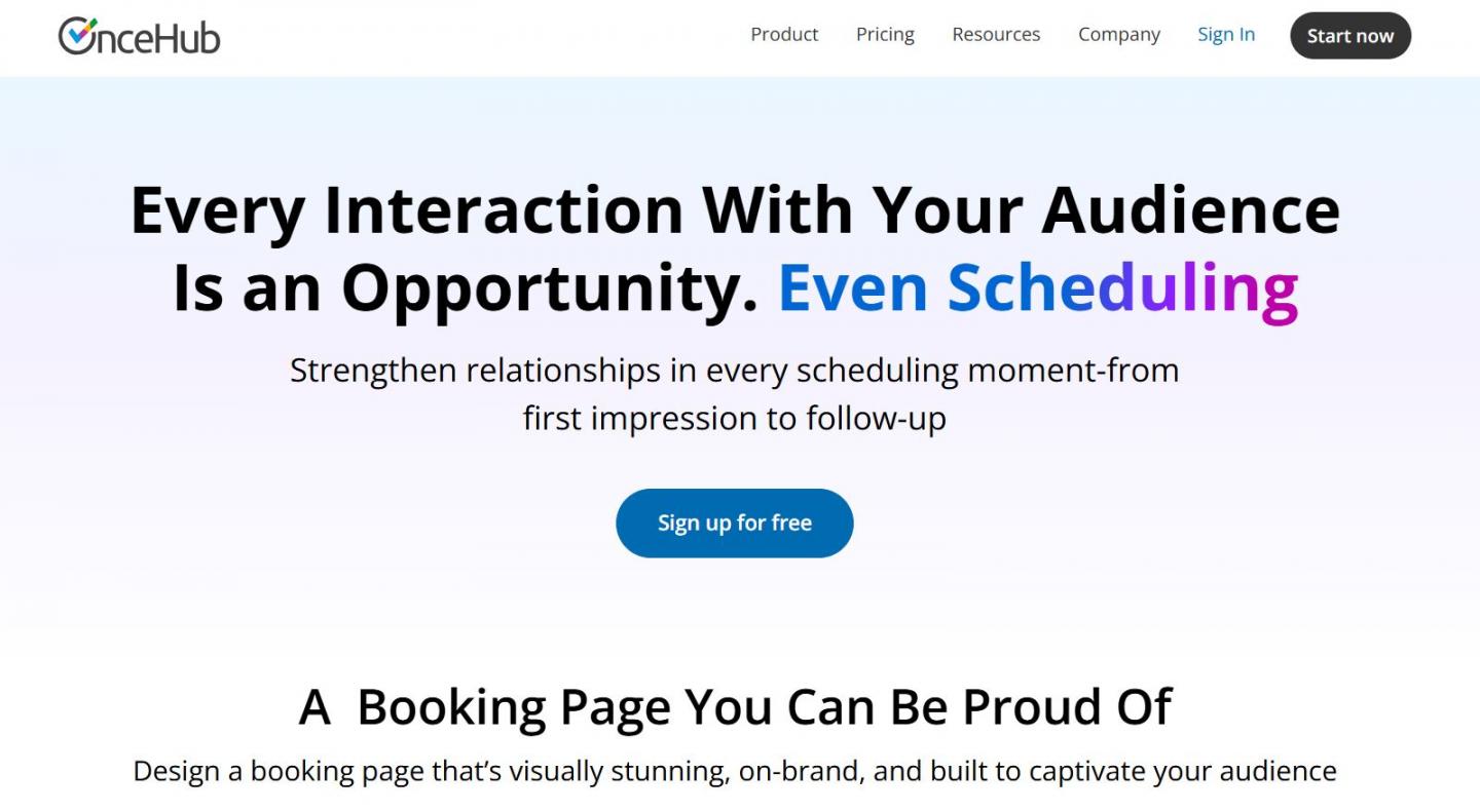 OnceHub homepage