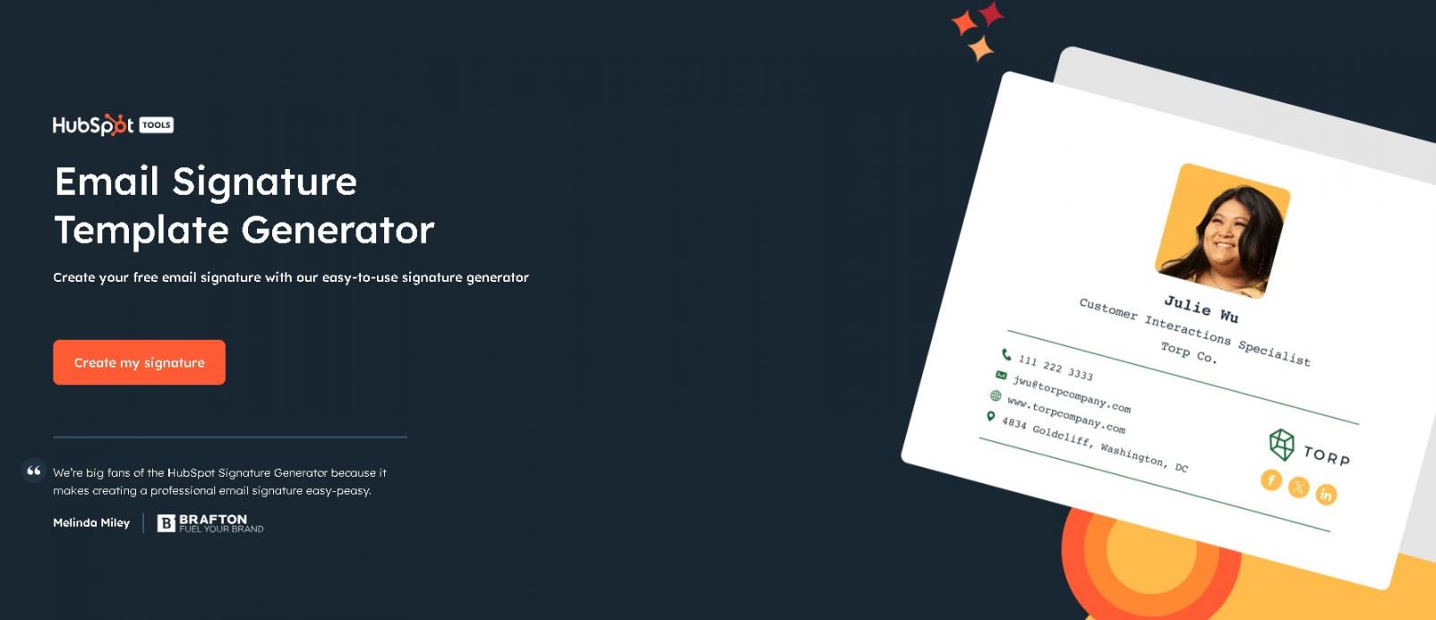Hubspot email signature generator