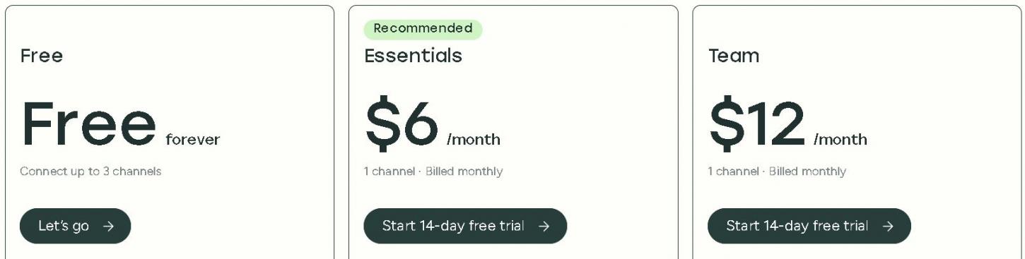 Buffer AI pricing