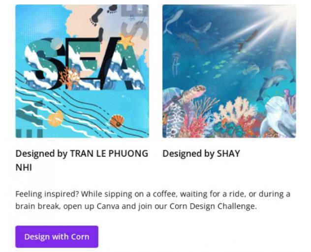 Corn design challenge CTA example