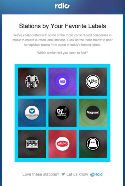 Rdio email example