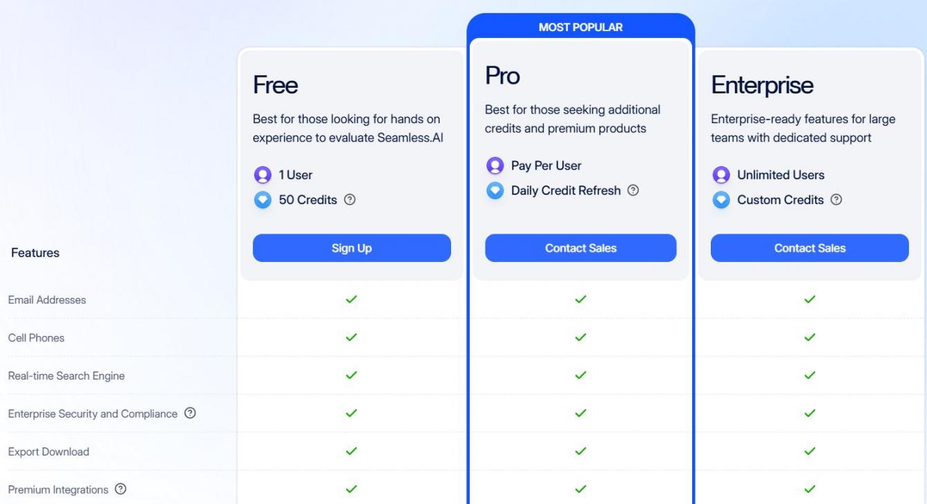 Seamles.AI pricing