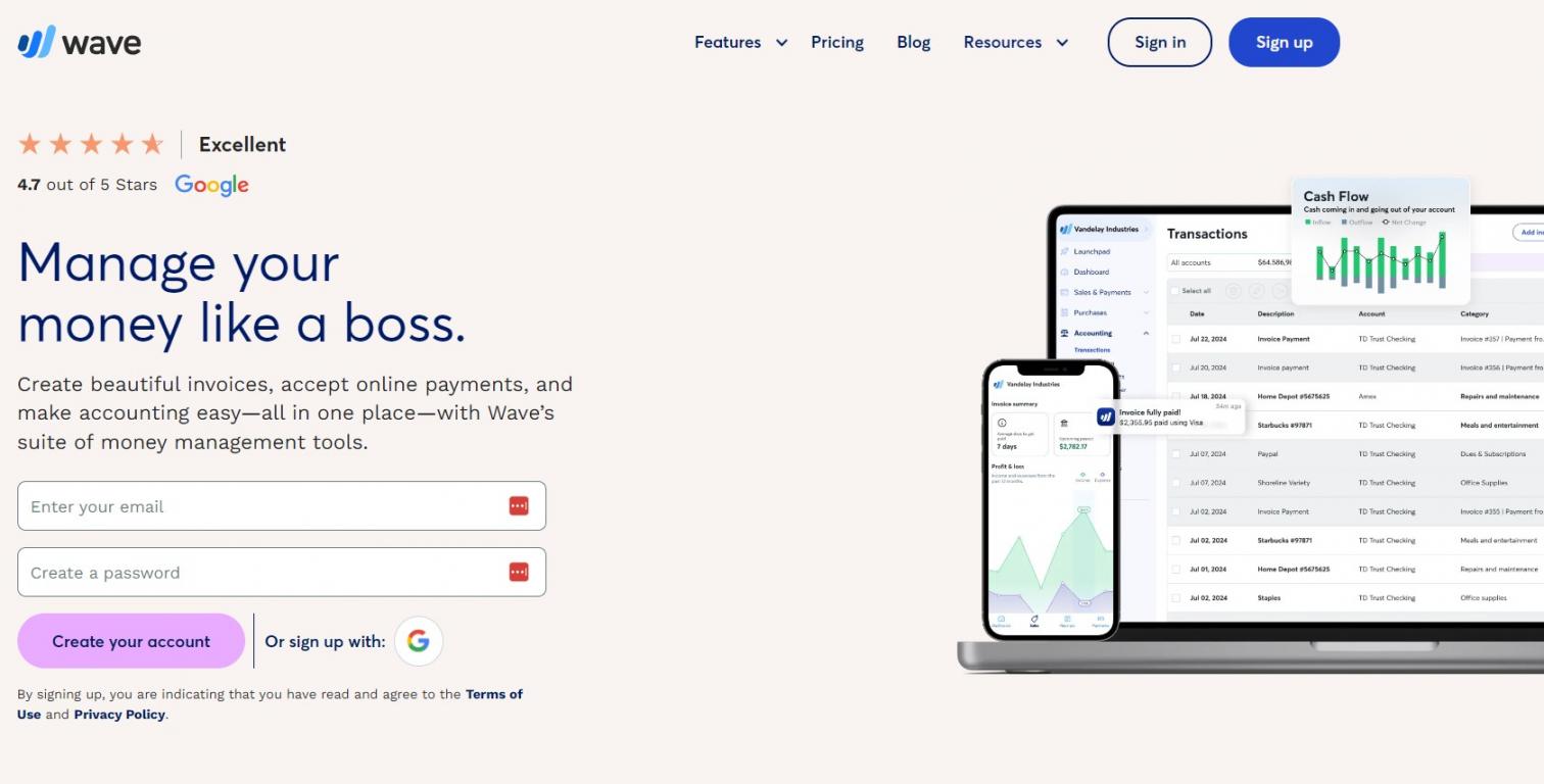 Wave homepage