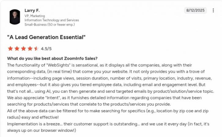 ZoomInfo review