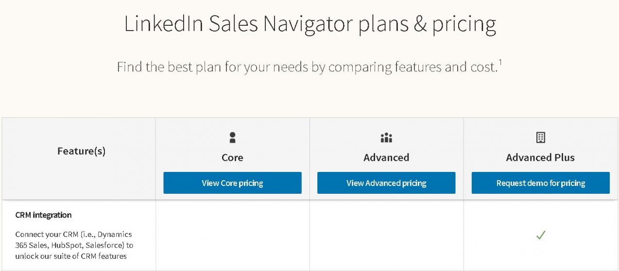 Linkedin Sales Navigator pricing
