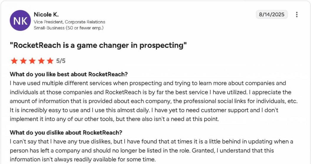 RocketReach rating