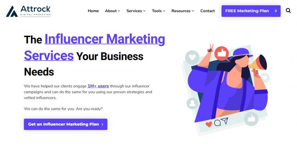 Attrock Influencer Marketing Service Page