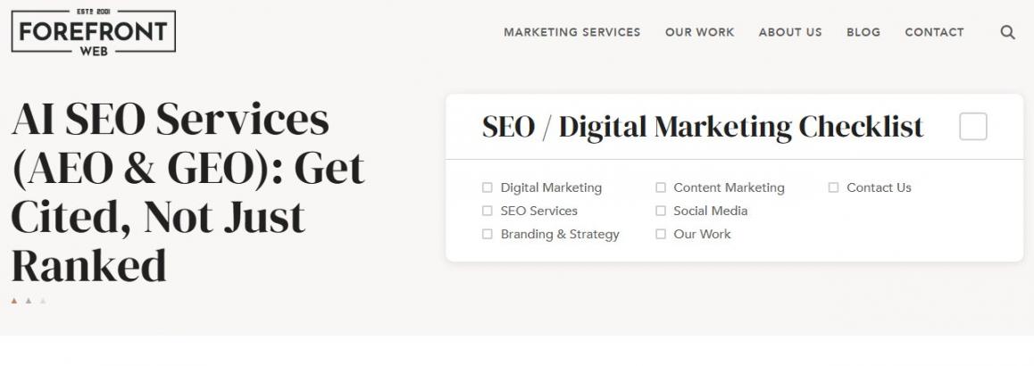 ForeFront Web AI SEO Page