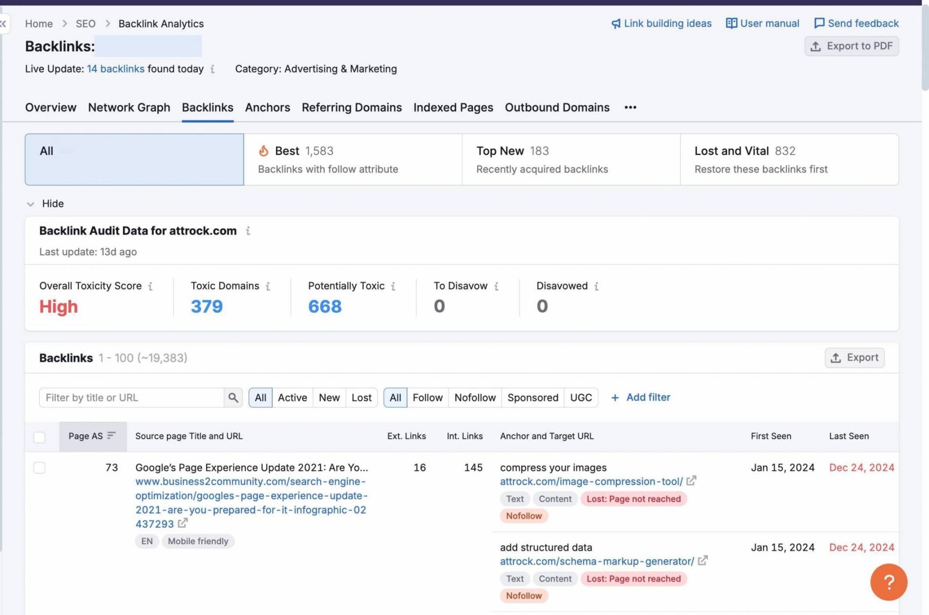 backlinks analyzer