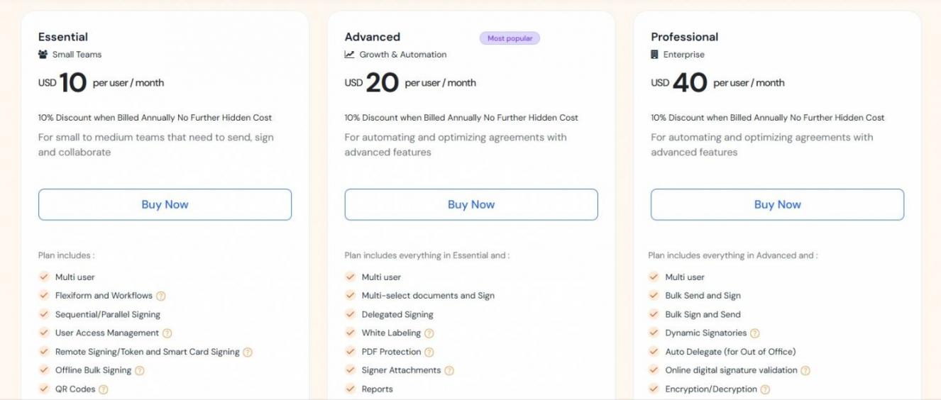 emSigner Pricing