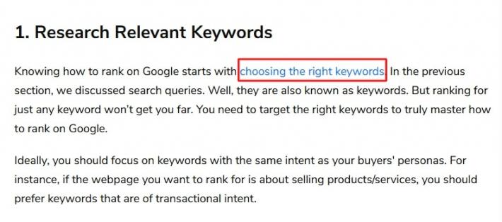 Choosing right keywords