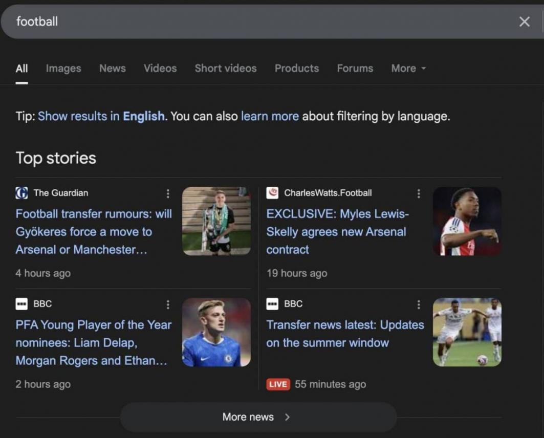 football search europe
