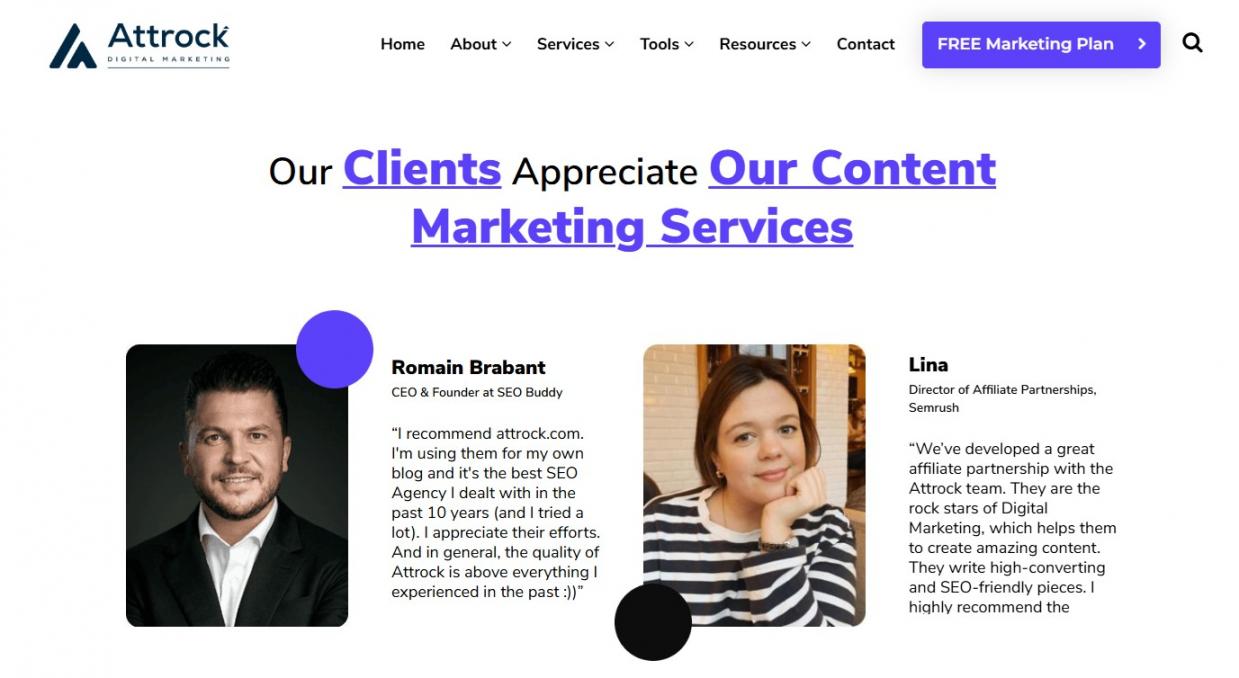 Attrock testimonials