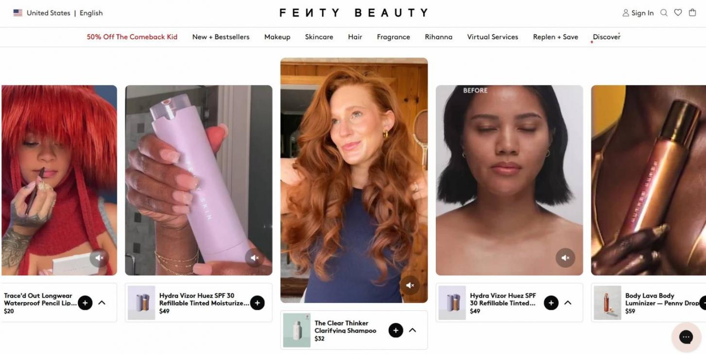 Product demo videos Fenty
