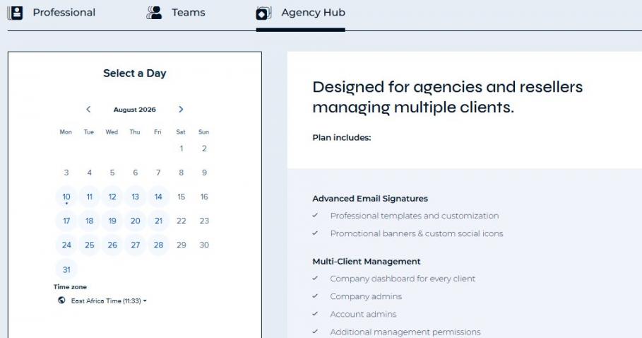 MySignature Pricing Plans Agency Hub