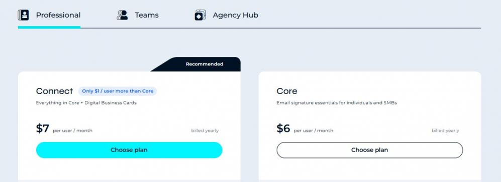 MySignature Pricing Plans Professional