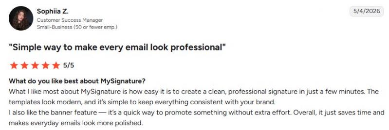 Why Customers Choose MySignature