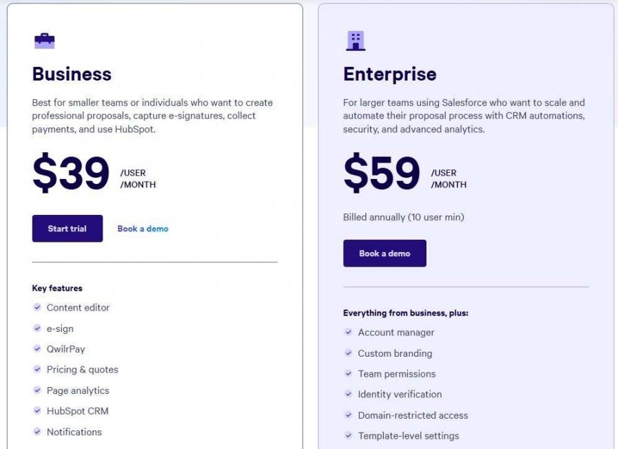 qwilr pricing
