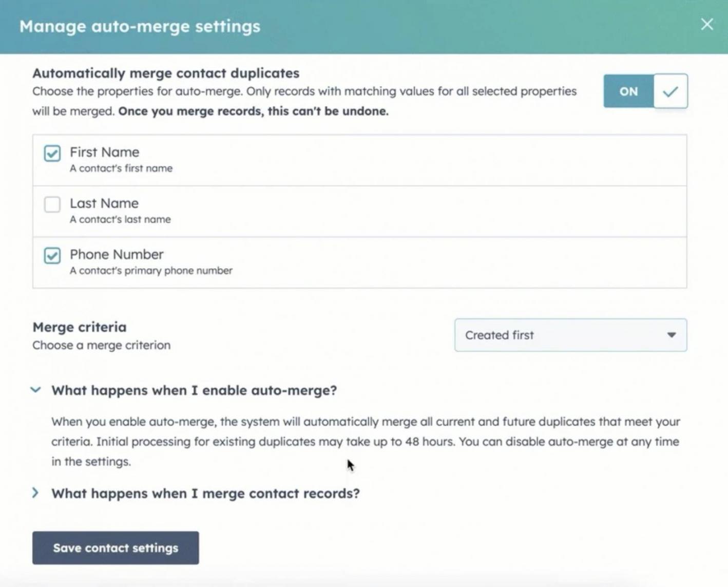 HubSpot duplicate merging