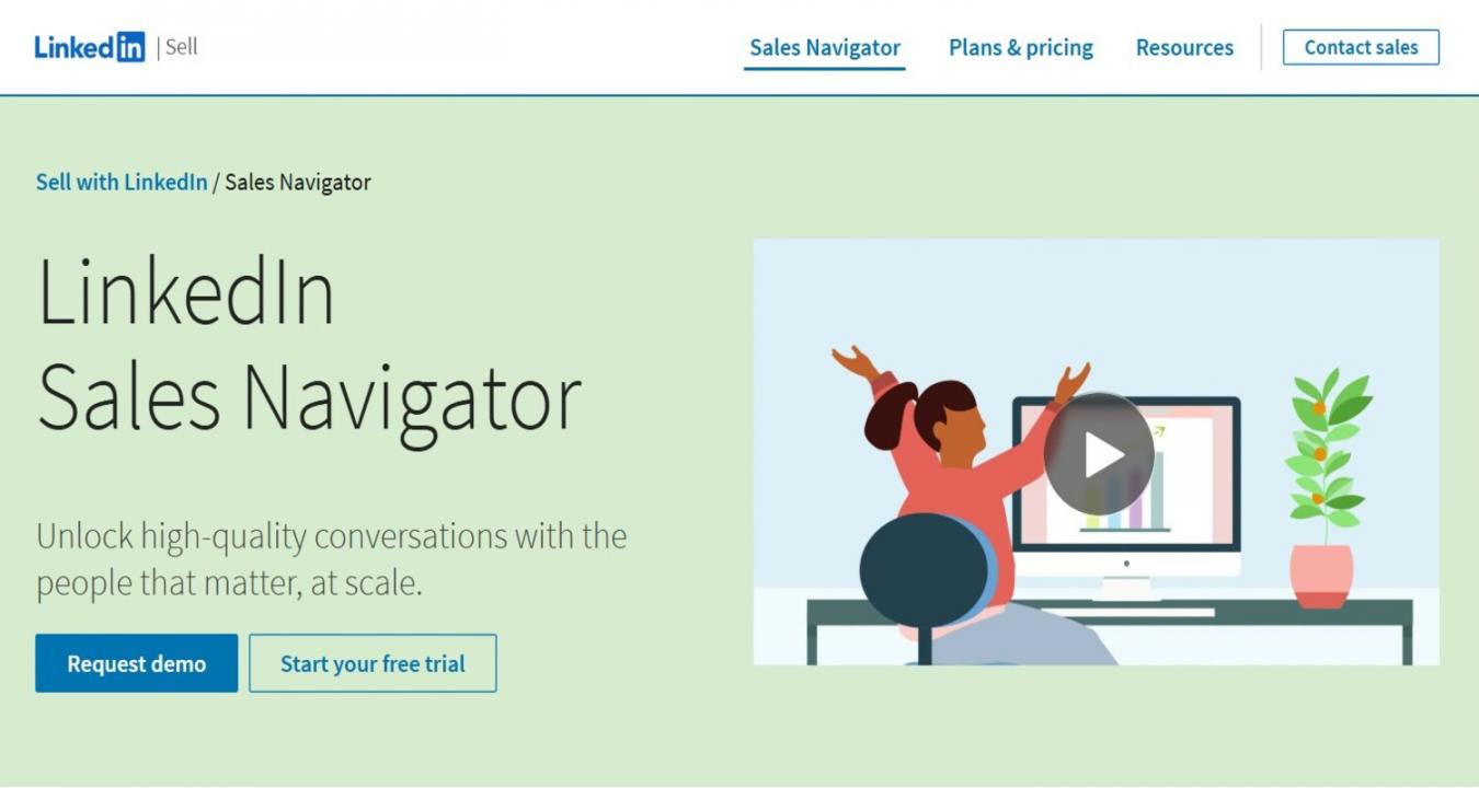 LinkedIn Sales Navigator homepage