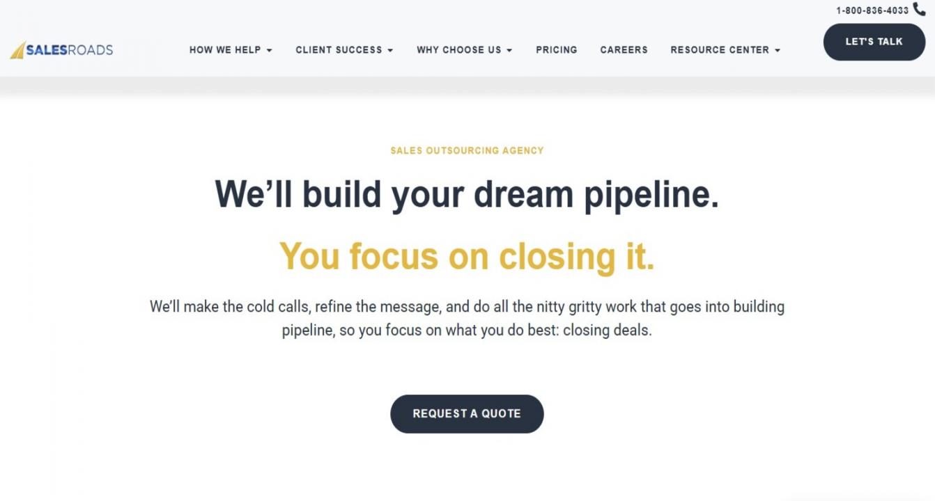 SalesRoads homepage