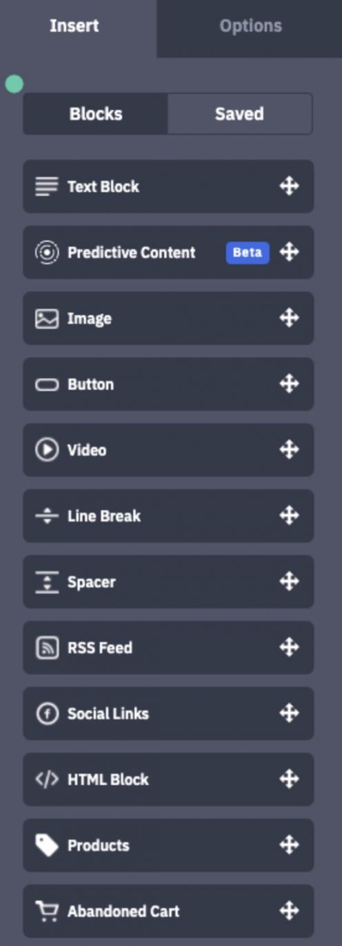 ActiveCampaign email builder blocks