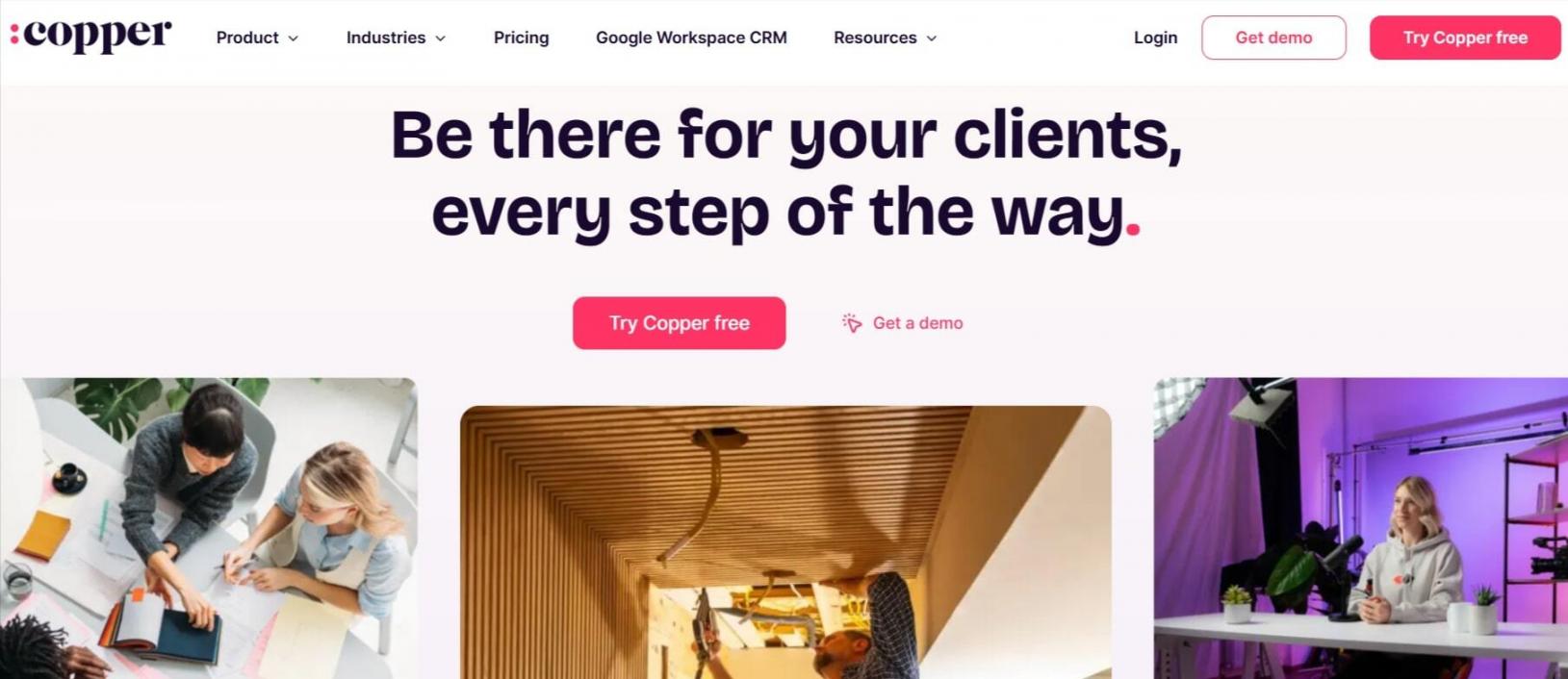 Copper CRM homepage
