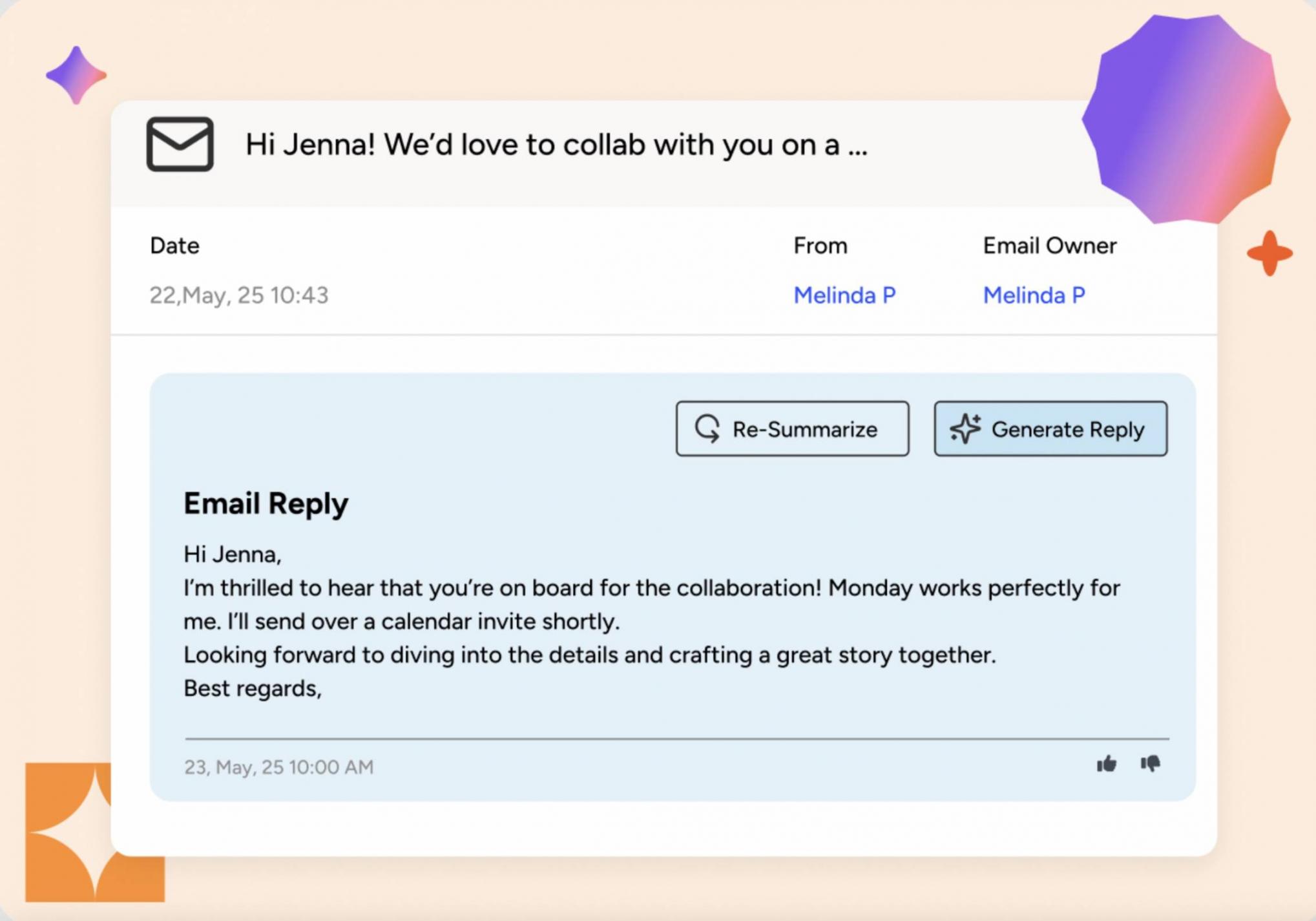 Insightly AI email replies