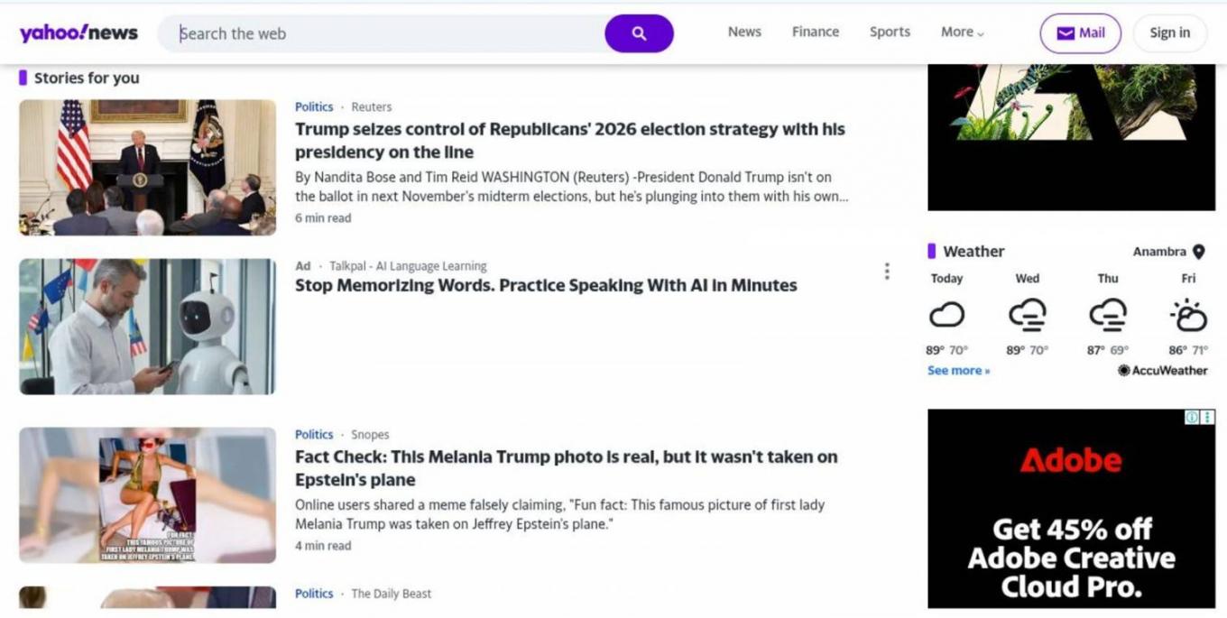 Native ad Yahoo