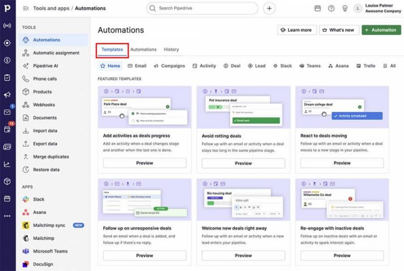 Pipedrive automation template