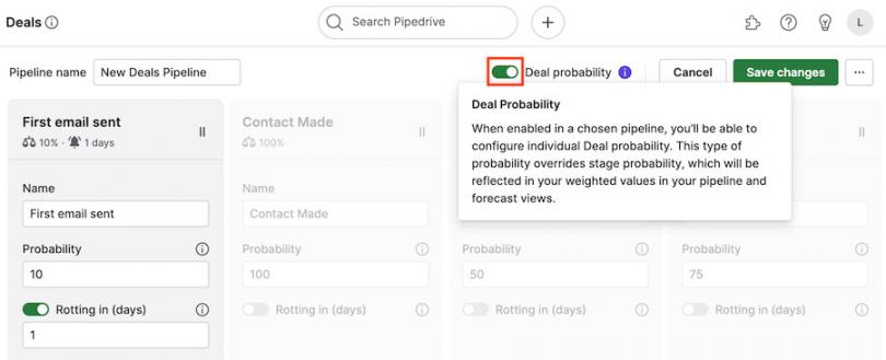 Pipedrive deal probability