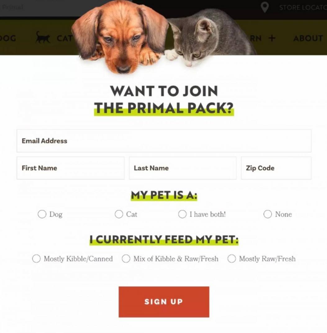 Signup form example