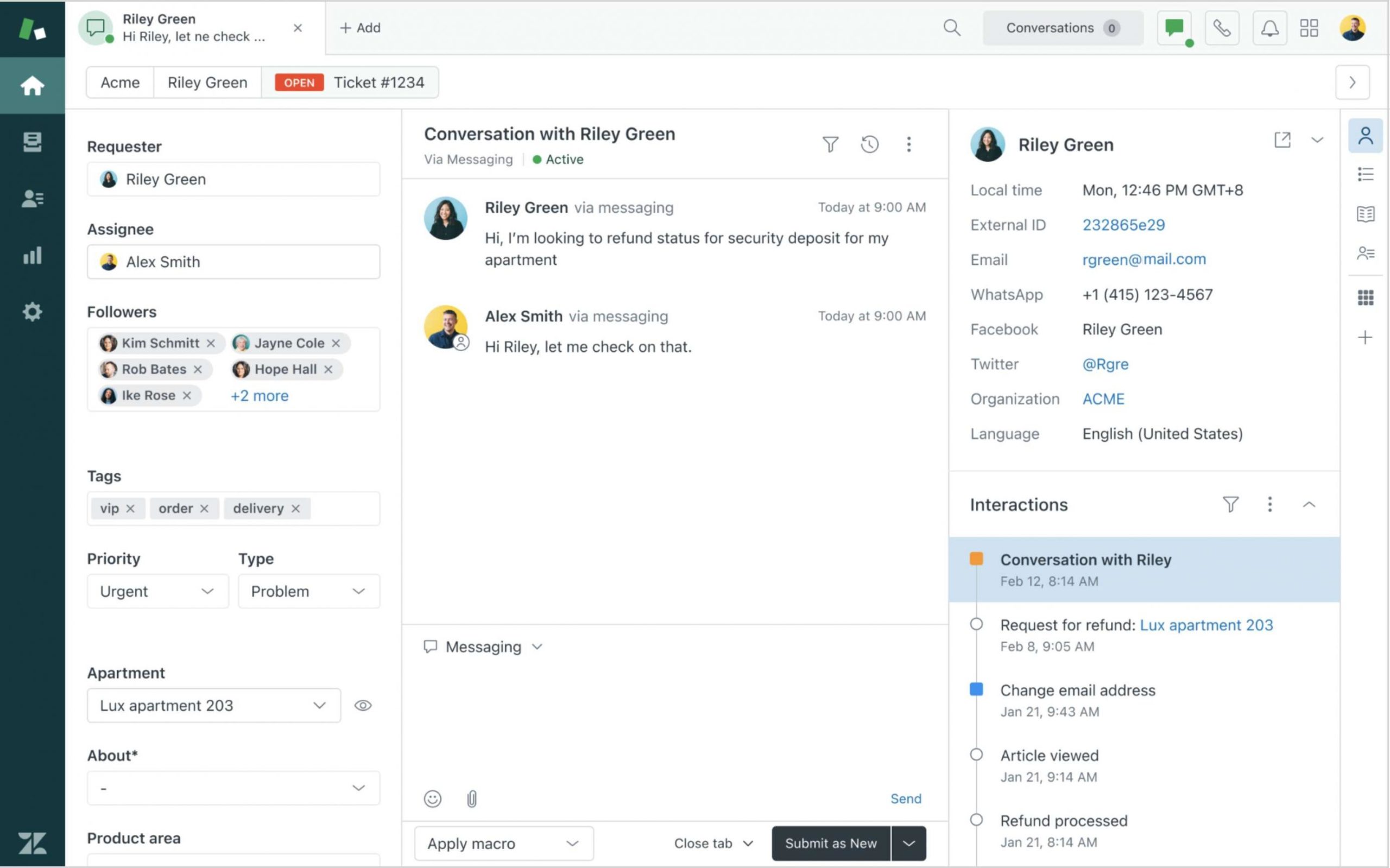 Zendesk agent workspace